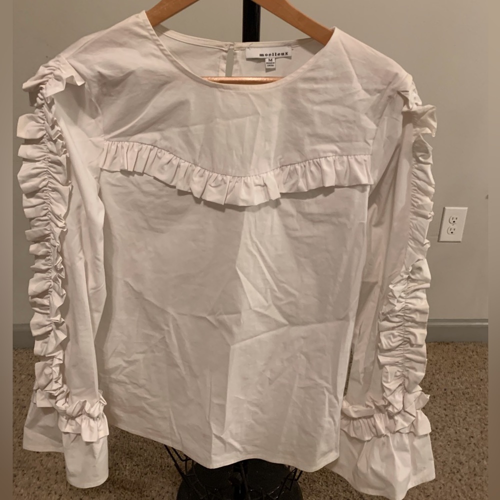 White Ruffled Blouse